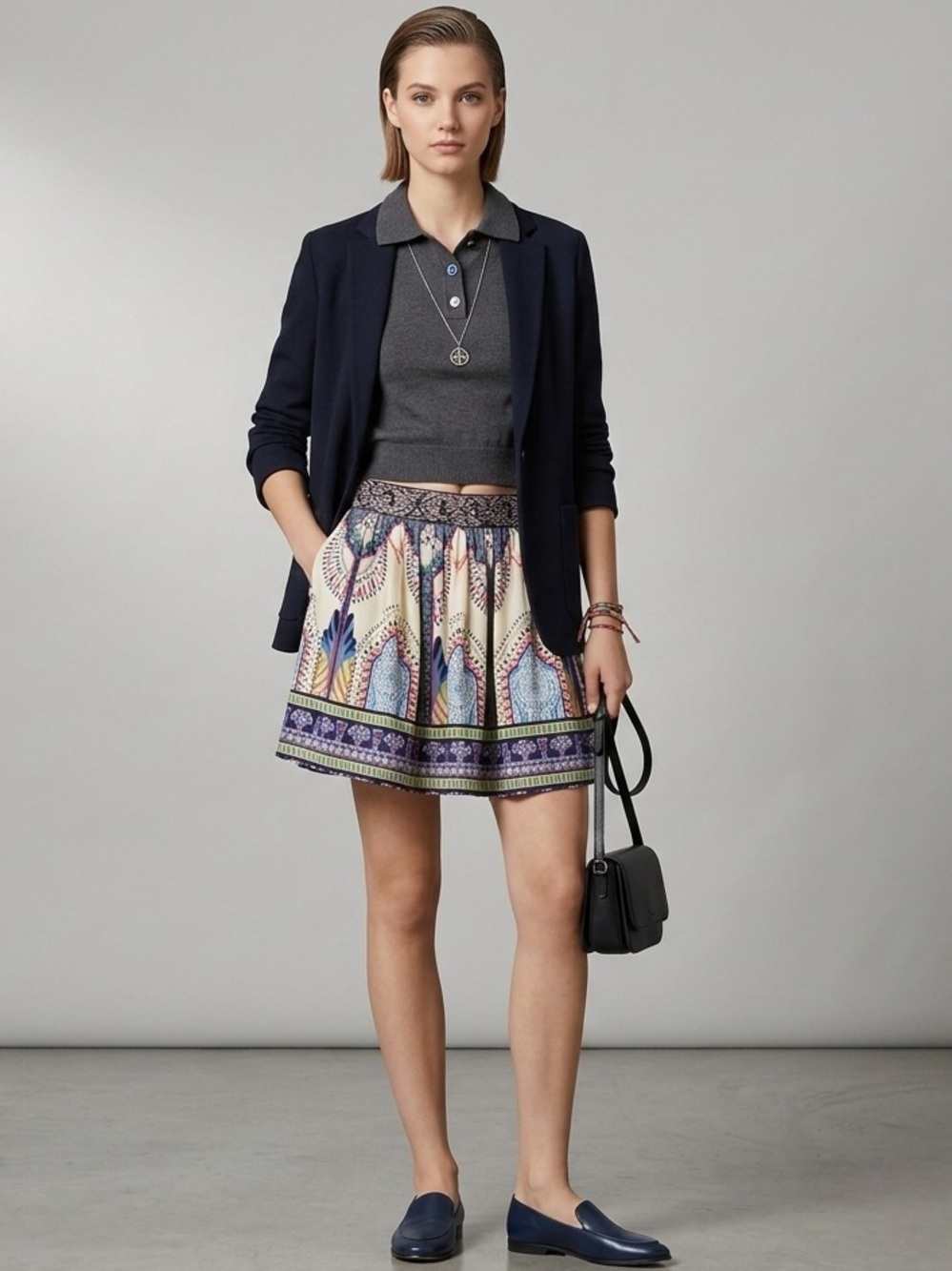 Flying Tomato Anthropology Tribal Flair Mini Skirt size L